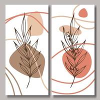 Hand drawn flower abstract background collection vector