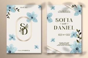 Premium vector Wedding invitation template with flower