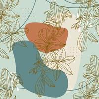 Hand drawn flower abstract background collection vector