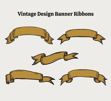 Vintage banner ribbon vector