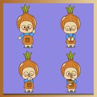 Vegetable mascot vector design set