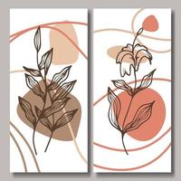 Hand drawn flower abstract background collection vector