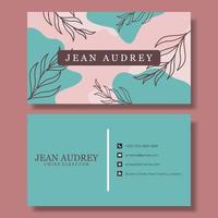 Elegant business card template with flowers vector