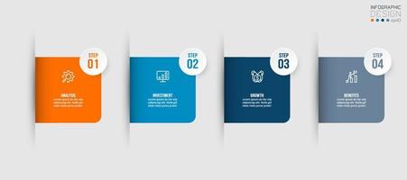 Infographic template business concept with step. vector