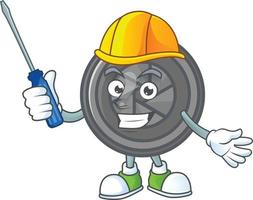 Camera lens mascot icon design vector