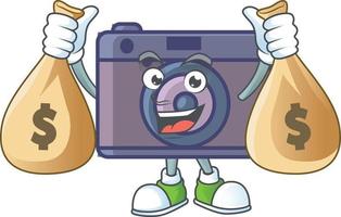 A cute image of retro camera cartoon character vector