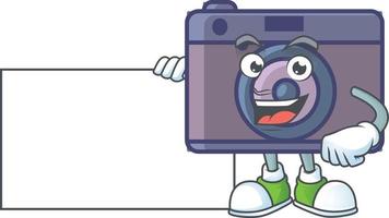 A cute image of retro camera cartoon character vector