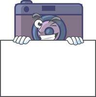 A cute image of retro camera cartoon character vector