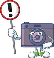 A cute image of retro camera cartoon character vector