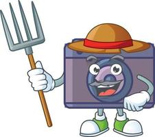 A cute image of retro camera cartoon character vector