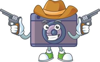 A cute image of retro camera cartoon character vector