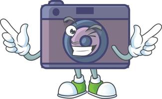 A cute image of retro camera cartoon character vector