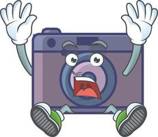 A cute image of retro camera cartoon character vector