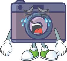 A cute image of retro camera cartoon character vector