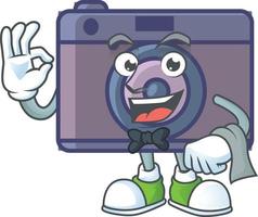 A cute image of retro camera cartoon character vector