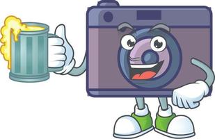 A cute image of retro camera cartoon character vector