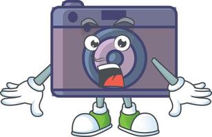 A cute image of retro camera cartoon character vector