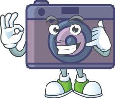 A cute image of retro camera cartoon character vector