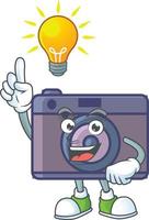 A cute image of retro camera cartoon character vector