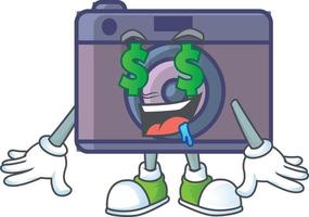 A cute image of retro camera cartoon character vector