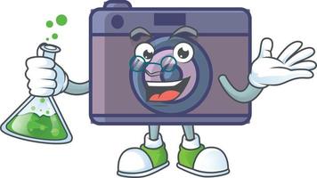 A cute image of retro camera cartoon character vector