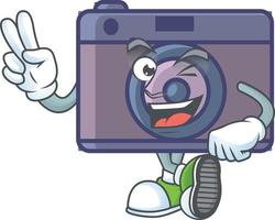 A cute image of retro camera cartoon character vector