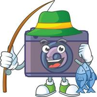 A cute image of retro camera cartoon character vector