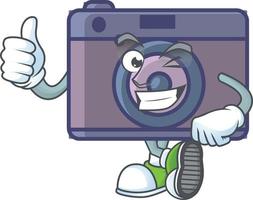 A cute image of retro camera cartoon character vector