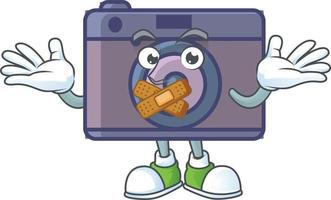 A cute image of retro camera cartoon character vector