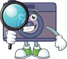 A cute image of retro camera cartoon character vector