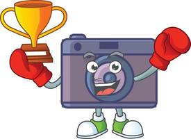 A cute image of retro camera cartoon character vector