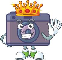 A cute image of retro camera cartoon character vector