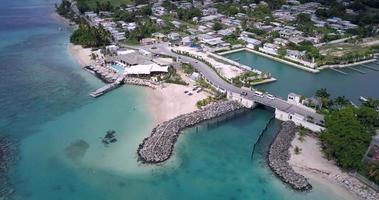 Aerial view of Port St. Charles Marina on the island of Barbados video