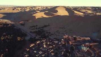 Aerial view of the authentic ancient Taghit in the Sahara Desert, Algeria video