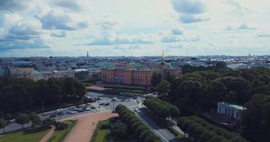 Aerial panorama of the center of St. Petersburg in summer video