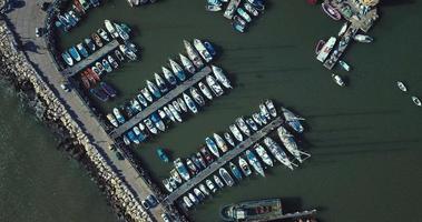Port with boats in Akko, Aerial View, Israel video