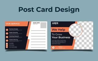 Corporate postcard template design. Print Ready Corporate Professional Business Postcard Design, Event Card Design, Direct Mail EDDM Template, Invitation Design vector