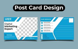 Corporate postcard template design. Print Ready Corporate Professional Business Postcard Design, Event Card Design, Direct Mail EDDM Template, Invitation Design vector