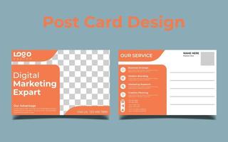 Corporate postcard template design. Print Ready Corporate Professional Business Postcard Design, Event Card Design, Direct Mail EDDM Template, Invitation Design vector