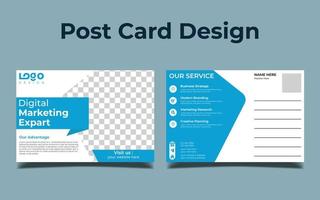 Corporate postcard template design. Print Ready Corporate Professional Business Postcard Design, Event Card Design, Direct Mail EDDM Template, Invitation Design vector