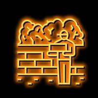 brickwork services neon glow icon illustration vector