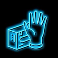 gloves medical neon glow icon illustration vector