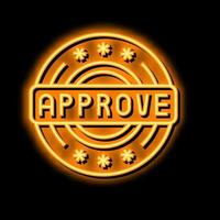 quality approve neon glow icon illustration vector