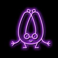 kielbasa meat character neon glow icon illustration vector