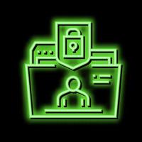 personal data file protect neon glow icon illustration vector