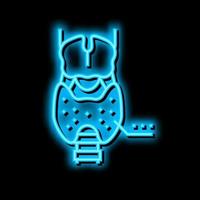 thyroid gland endocrinology neon glow icon illustration vector