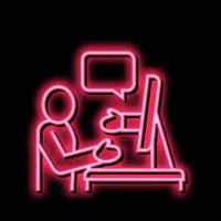 internet greeting and communication neon glow icon illustration vector