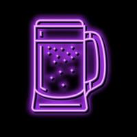 porter beer glass neon glow icon illustration vector