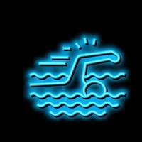 swimming sport neon glow icon illustration vector