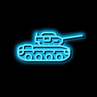 tanque máquina neón resplandor icono ilustración vector